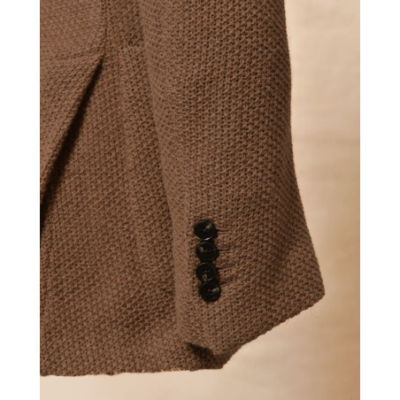 Veste blazer en maille marron Roda