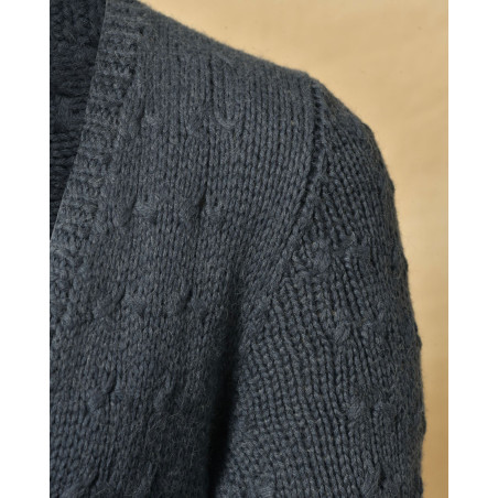 Gilet en alpaga bleu Tremblay Alvergne