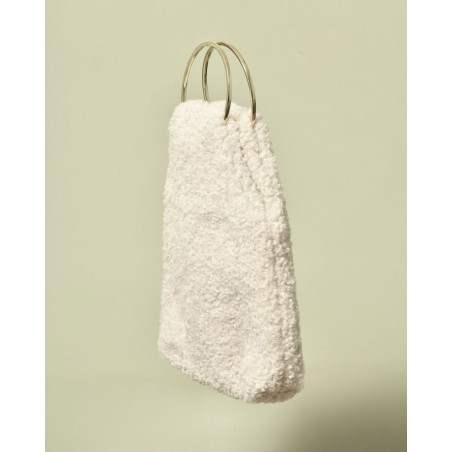 Sac à main en bouclette beige Caterina Bertini