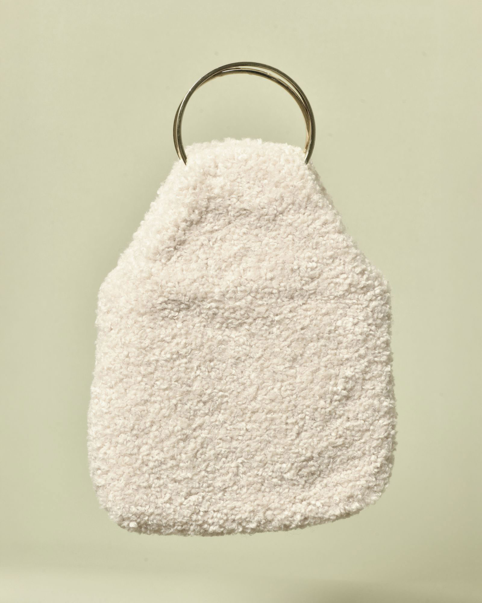 Sac à main en bouclette beige Caterina Bertini