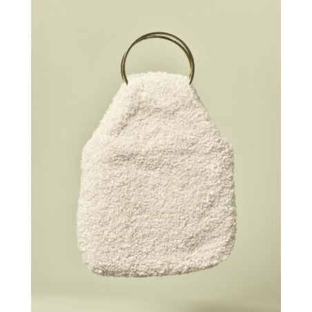 Sac à main en bouclette beige Caterina Bertini