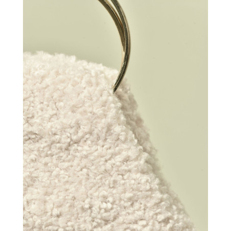 Sac à main en bouclette beige Caterina Bertini