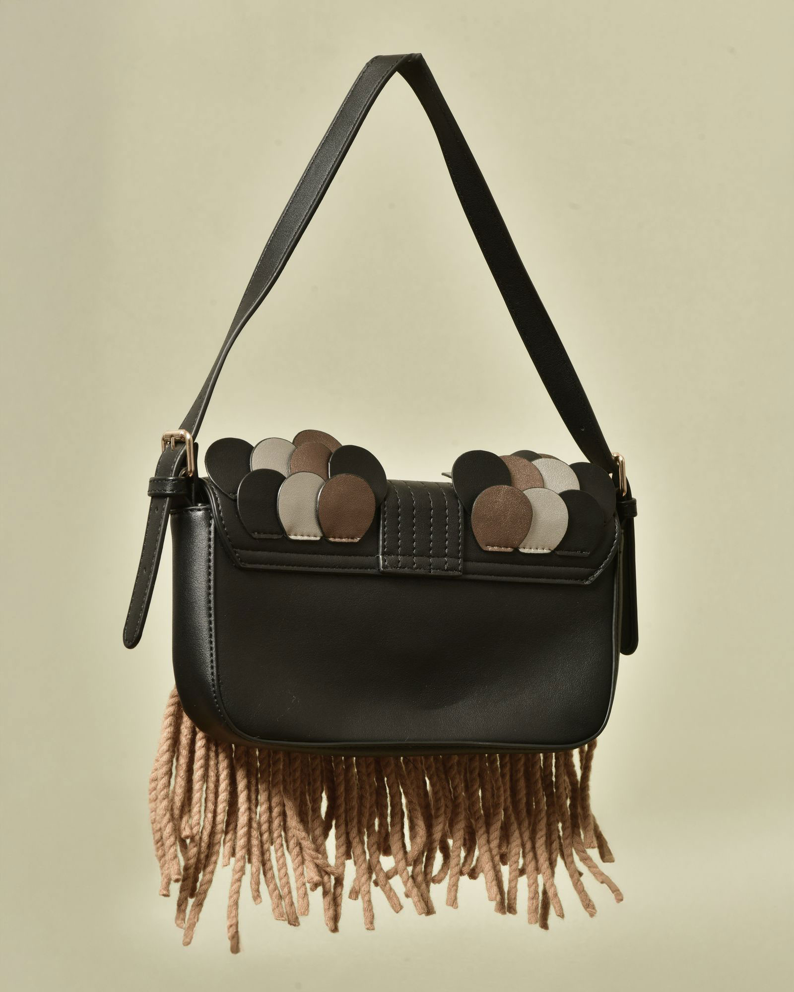 Sac à empiècements et franges en laine La Milanesa