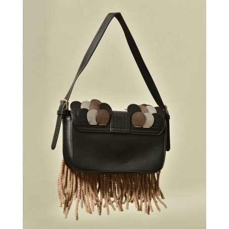 Sac à empiècements et franges en laine La Milanesa