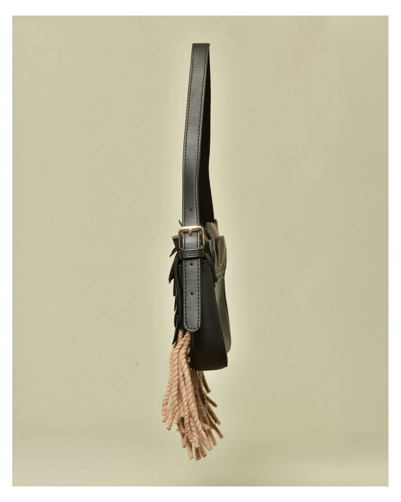 Sac à empiècements et franges en laine La Milanesa