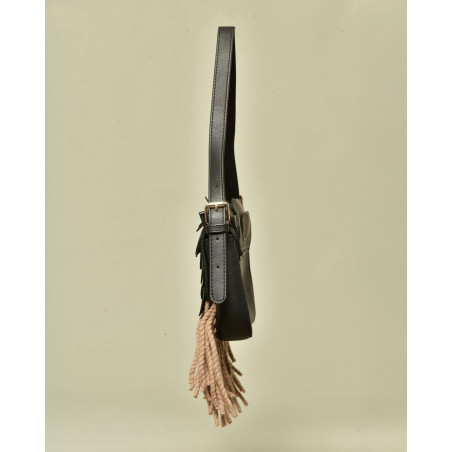 Sac à empiècements et franges en laine La Milanesa