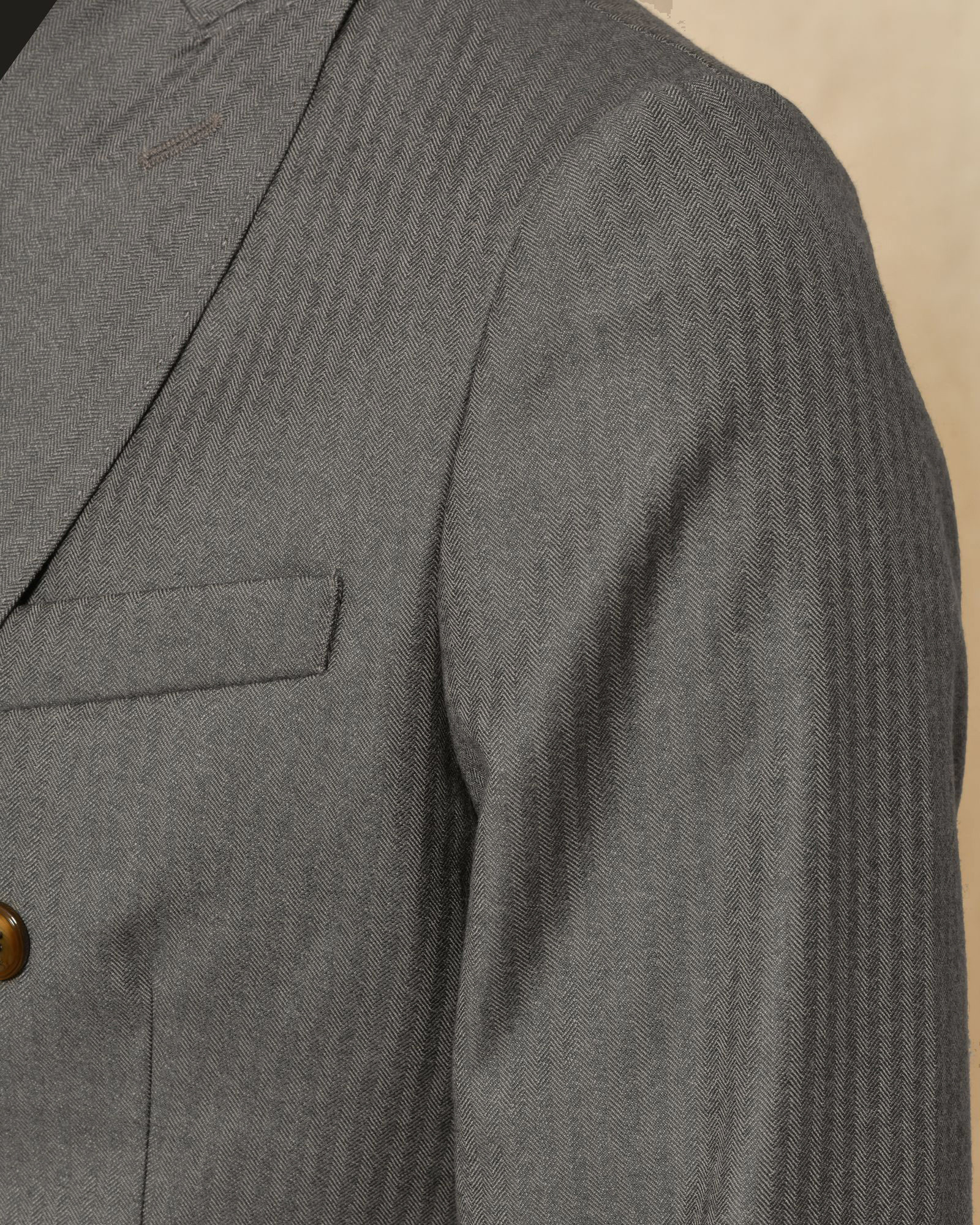 Veste blazer en laine à rayures taupe Cruna