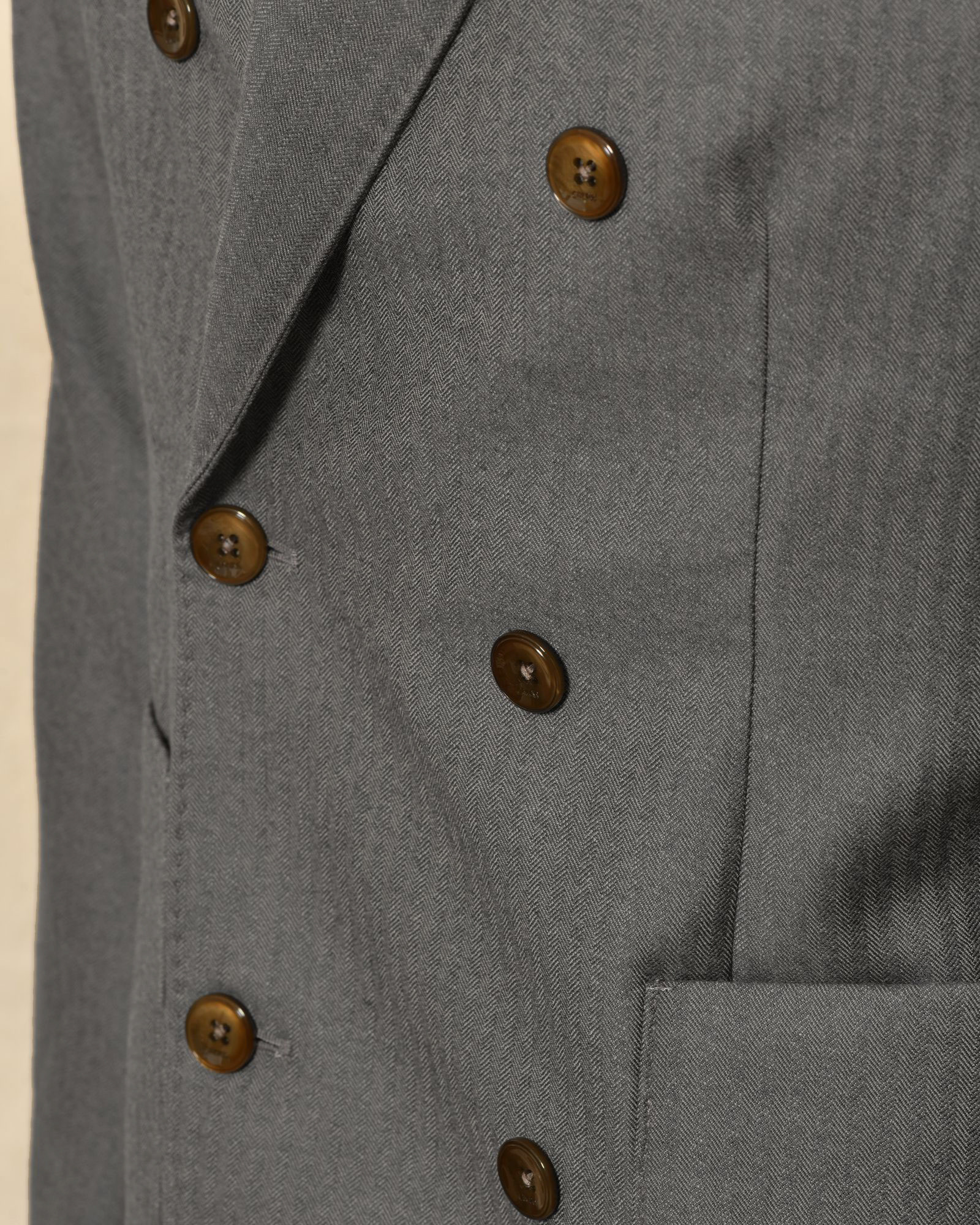 Veste blazer en laine à rayures taupe Cruna