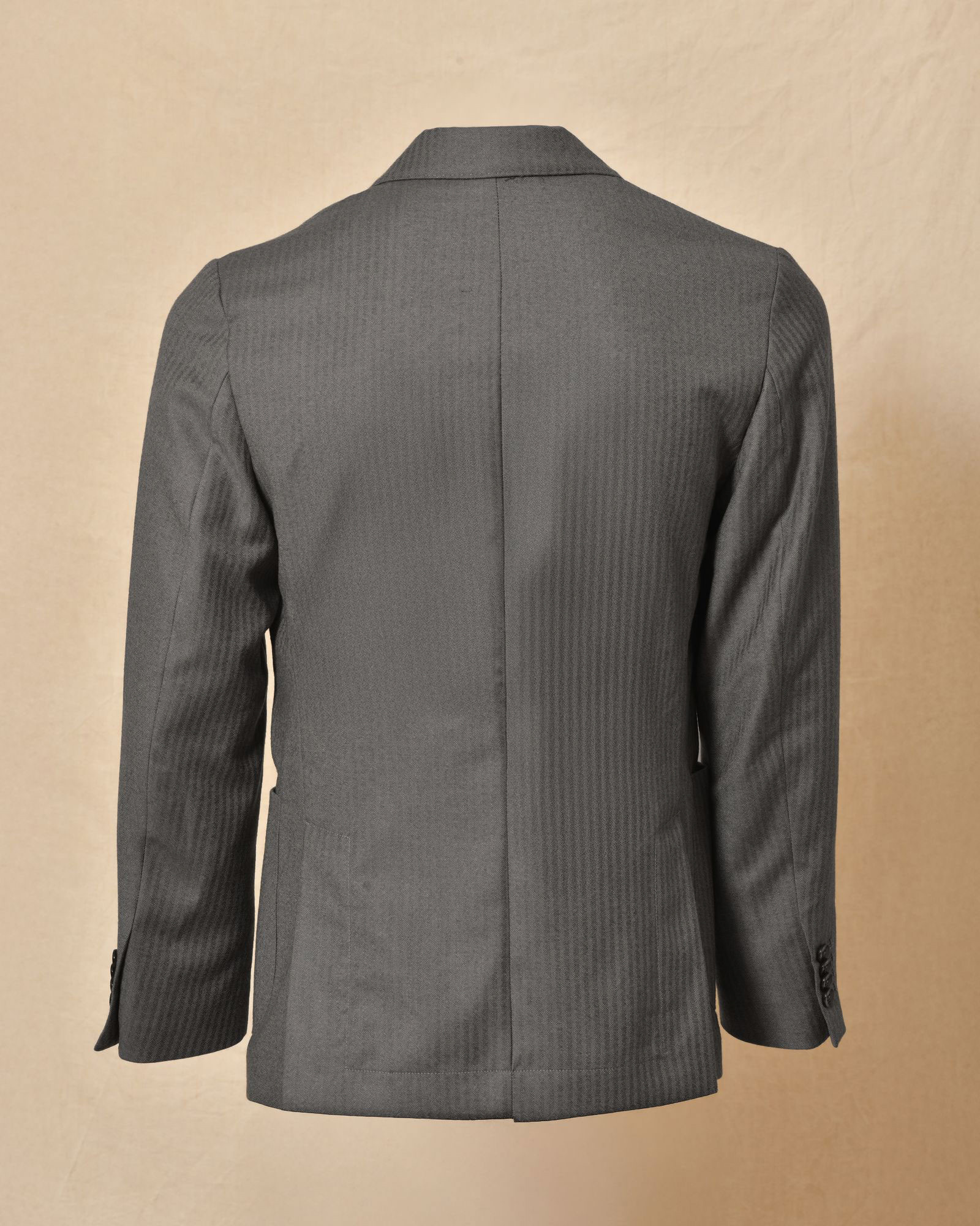 Veste blazer en laine à rayures taupe Cruna