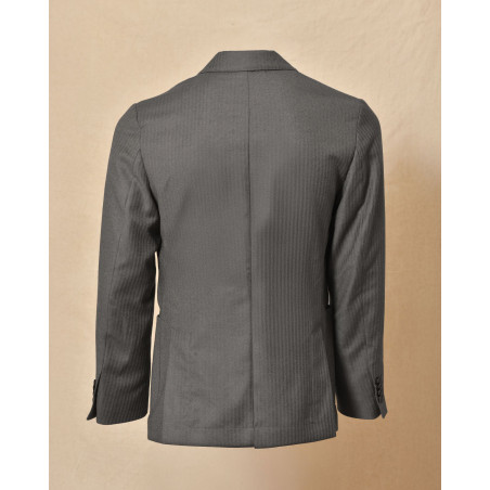 Veste blazer en laine à rayures taupe Cruna