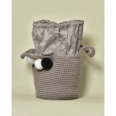 Sac seau en crochet avec pompons Caterina Bertini