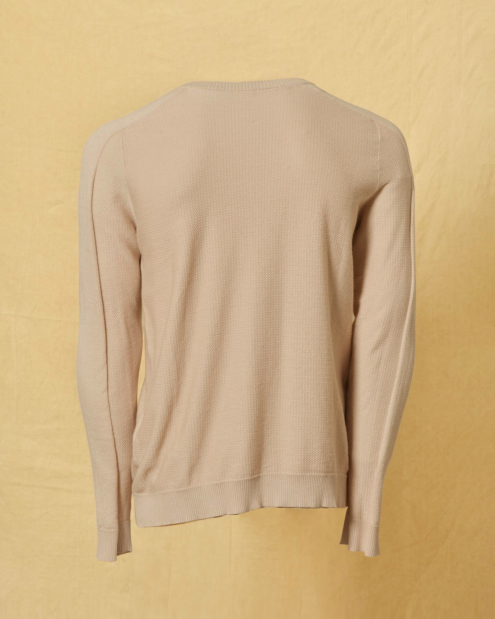 Pull en coton beige texturé Manostorti