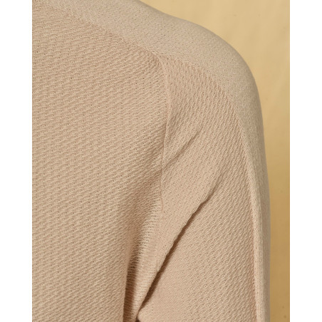Pull en coton beige texturé Manostorti