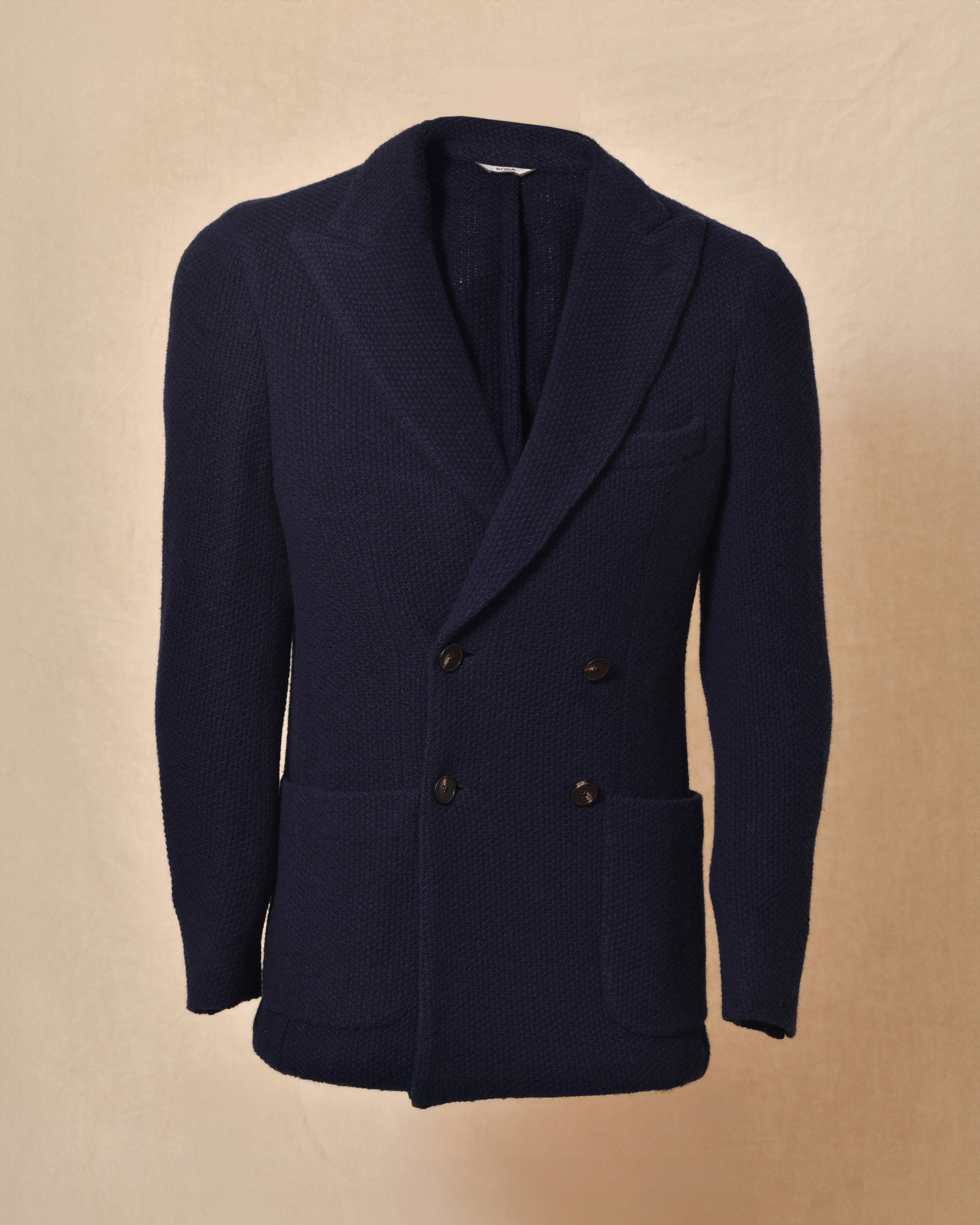 Veste en maille bleue texturée Roda