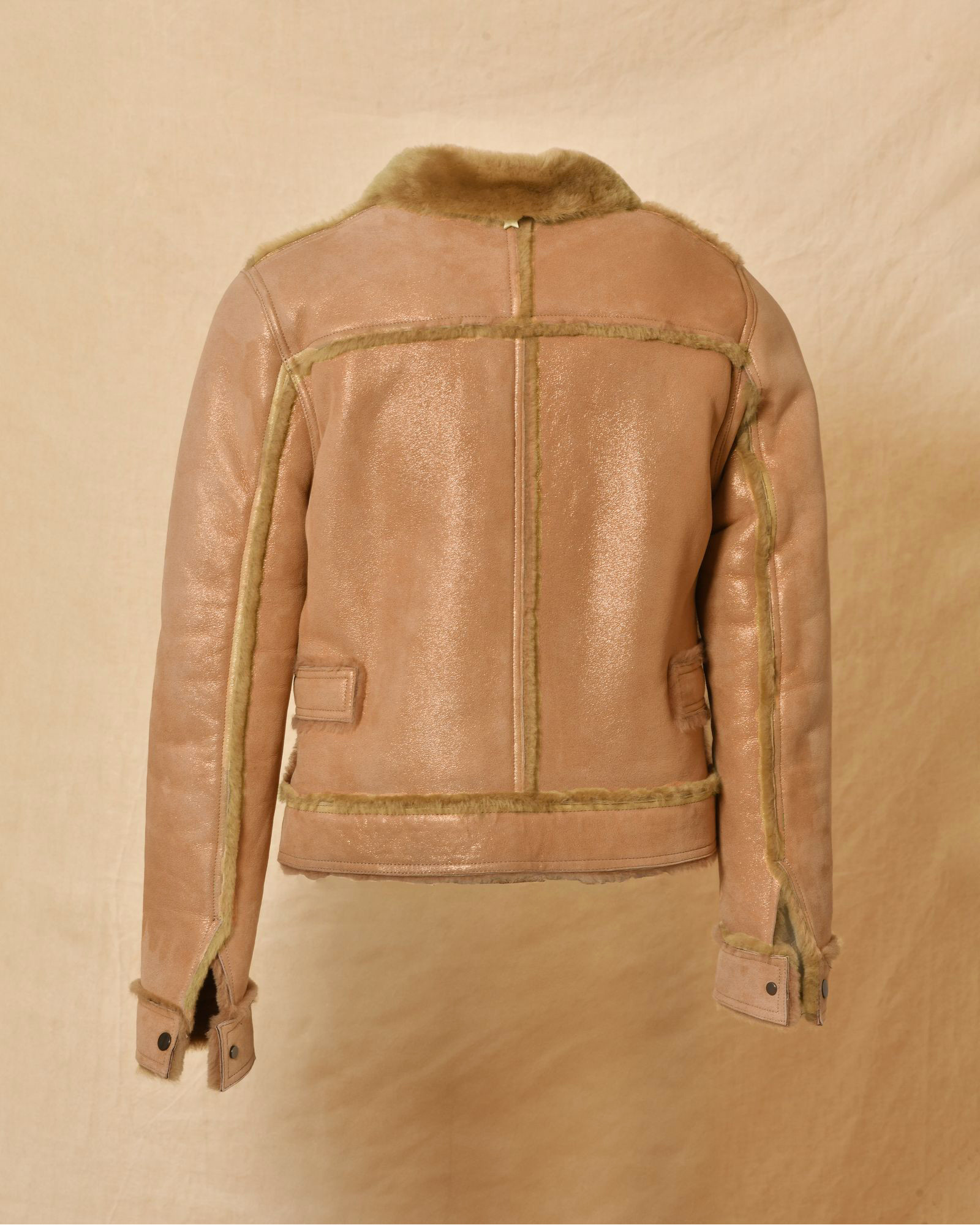 Veste en peau lainée effet suédé Lorena Antoniazzi