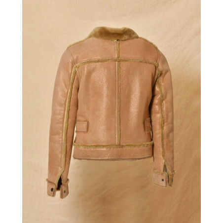 Veste en peau lainée effet suédé Lorena Antoniazzi