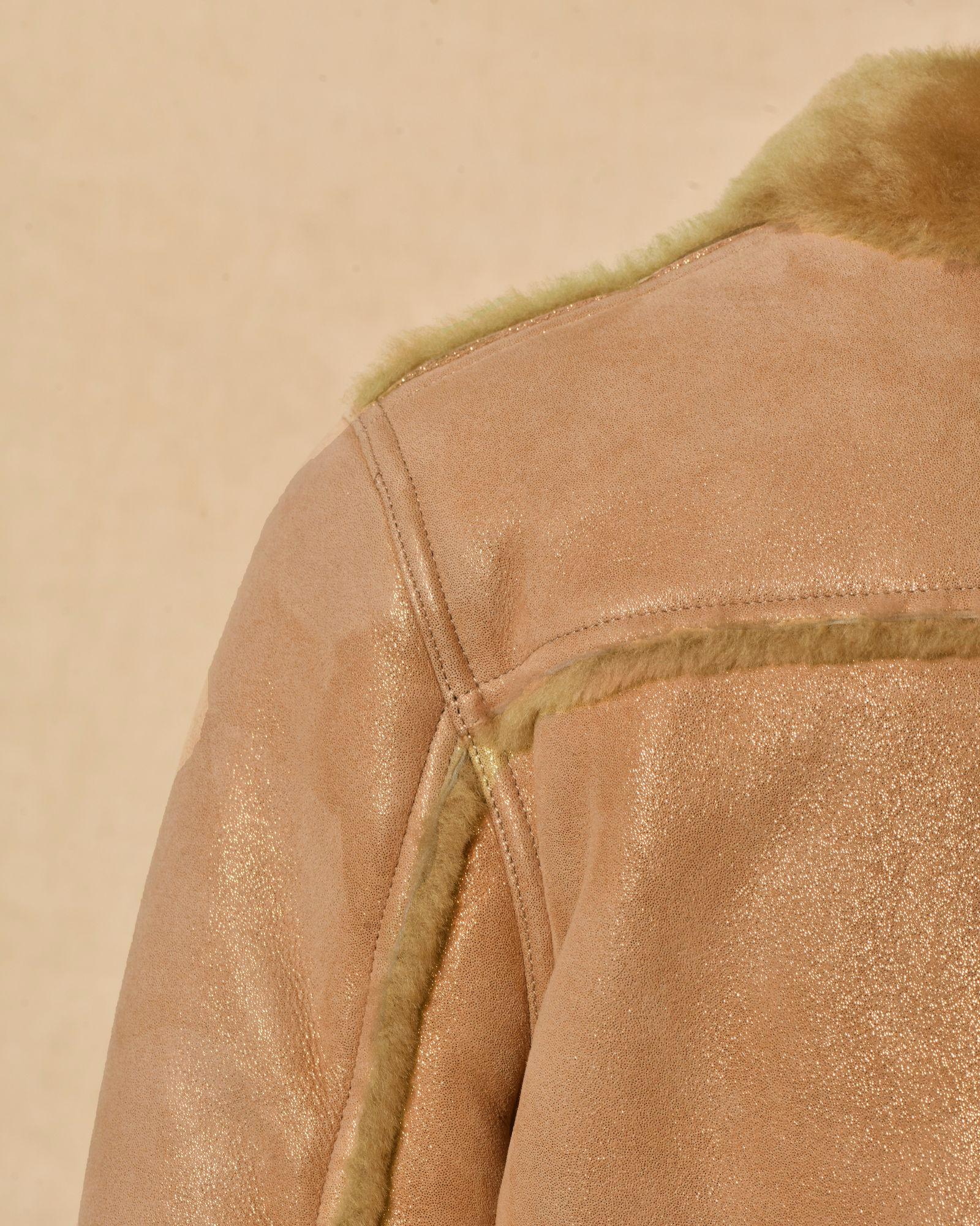 Veste en peau lainée effet suédé Lorena Antoniazzi