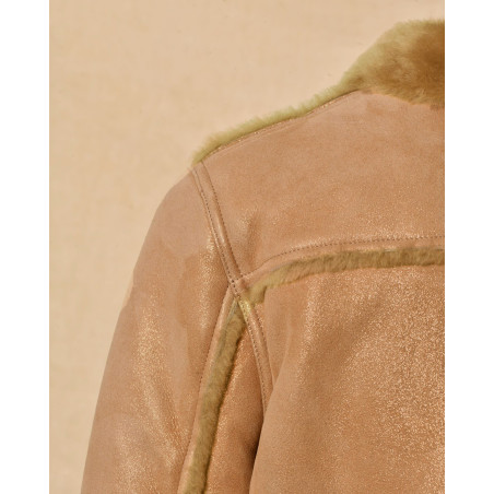 Veste en peau lainée effet suédé Lorena Antoniazzi