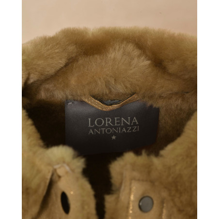 Veste en peau lainée effet suédé Lorena Antoniazzi