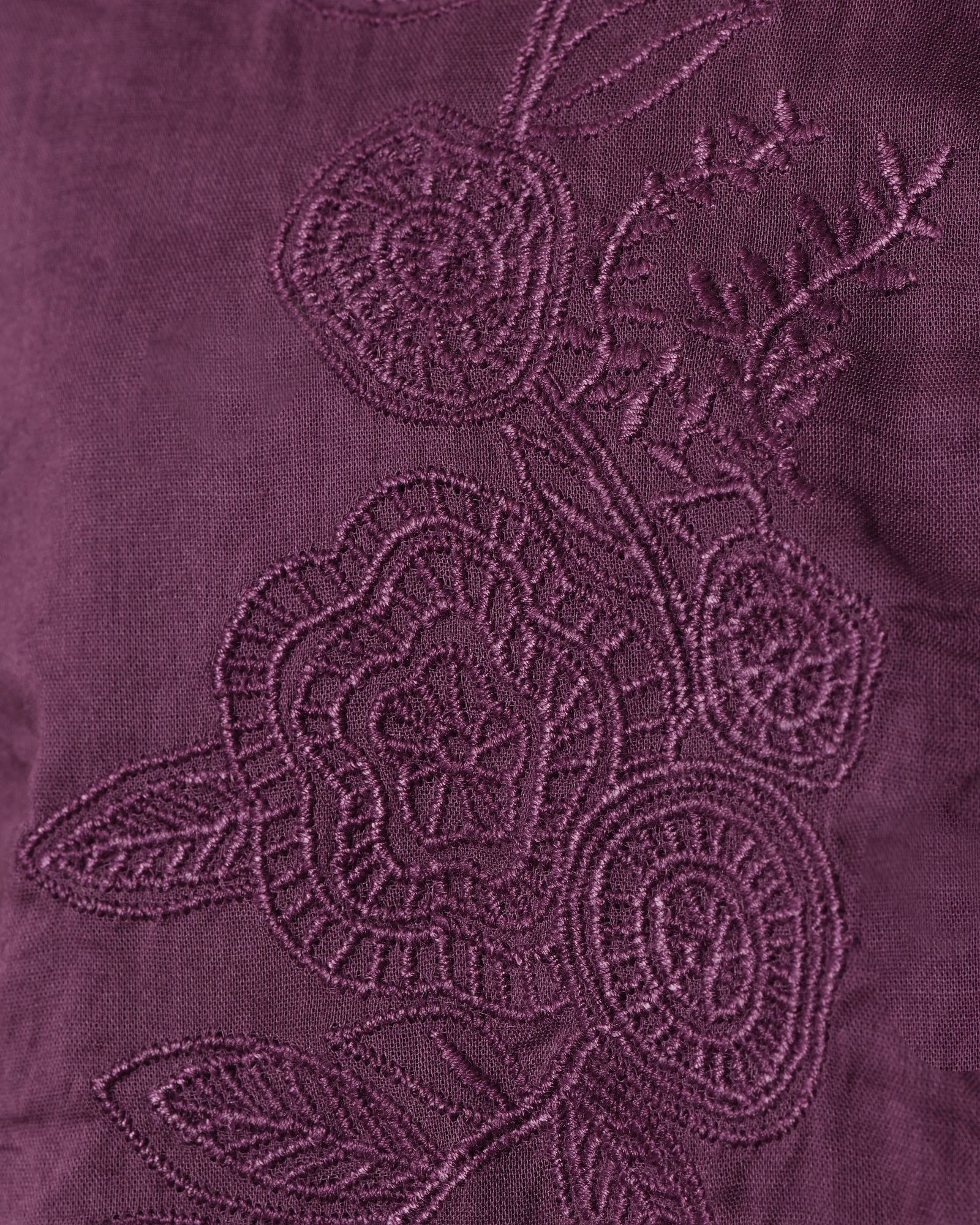 Blouse brodée boutonnée violette Diega