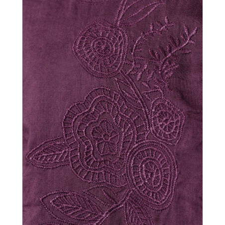 Blouse brodée boutonnée violette Diega