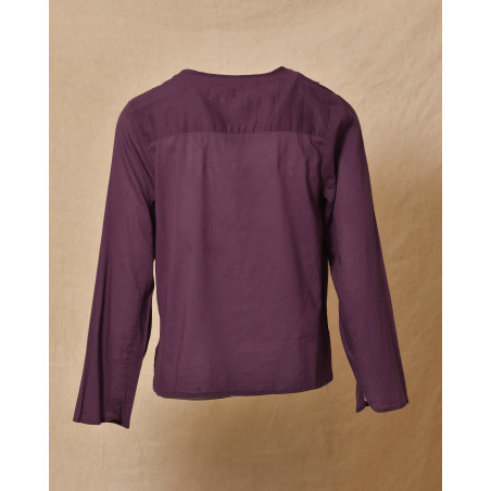 Blouse brodée boutonnée violette Diega