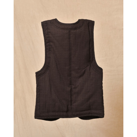 Gilet sans manches à carreaux marron Diega
