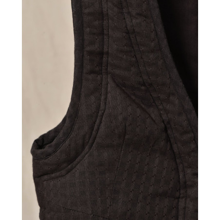 Gilet sans manches à carreaux marron Diega