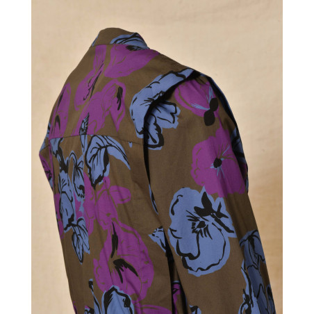 Robe midi imprimée florale et ceinturée Chloé Stora