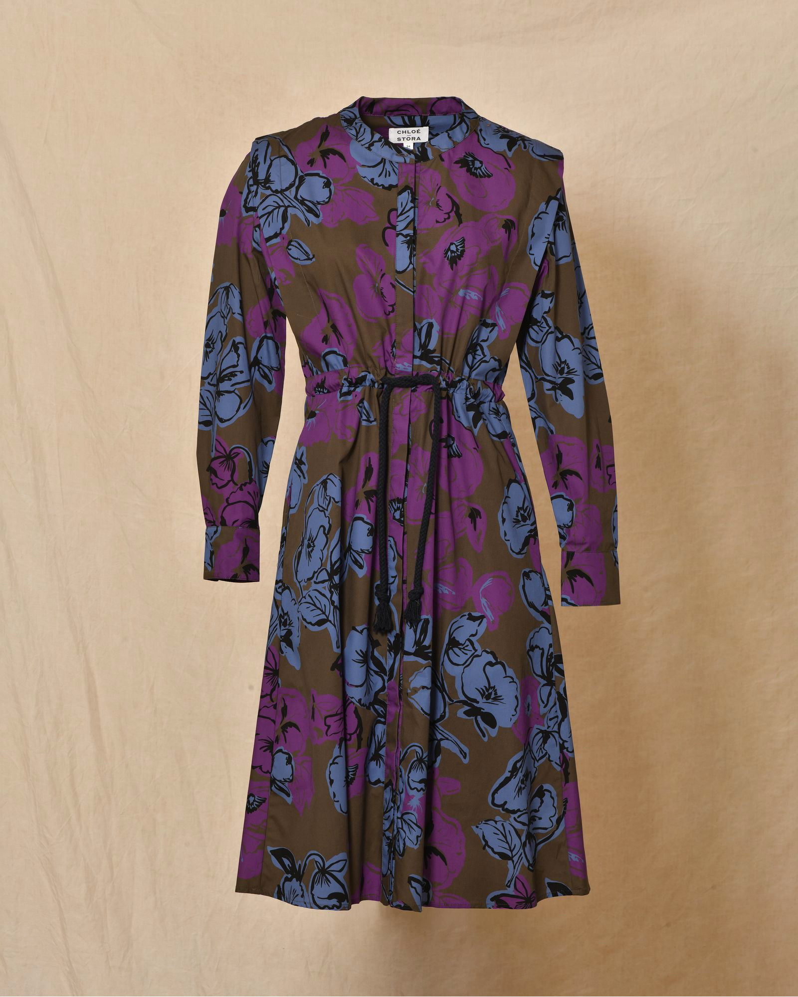 Robe midi imprimée florale et ceinturée Chloé Stora