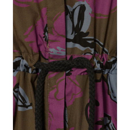 Robe midi imprimée florale et ceinturée Chloé Stora