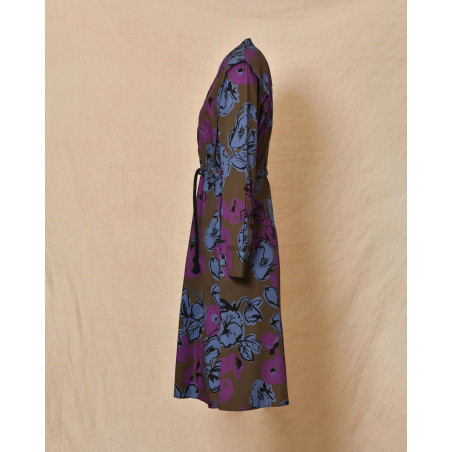 Robe midi imprimée florale et ceinturée Chloé Stora