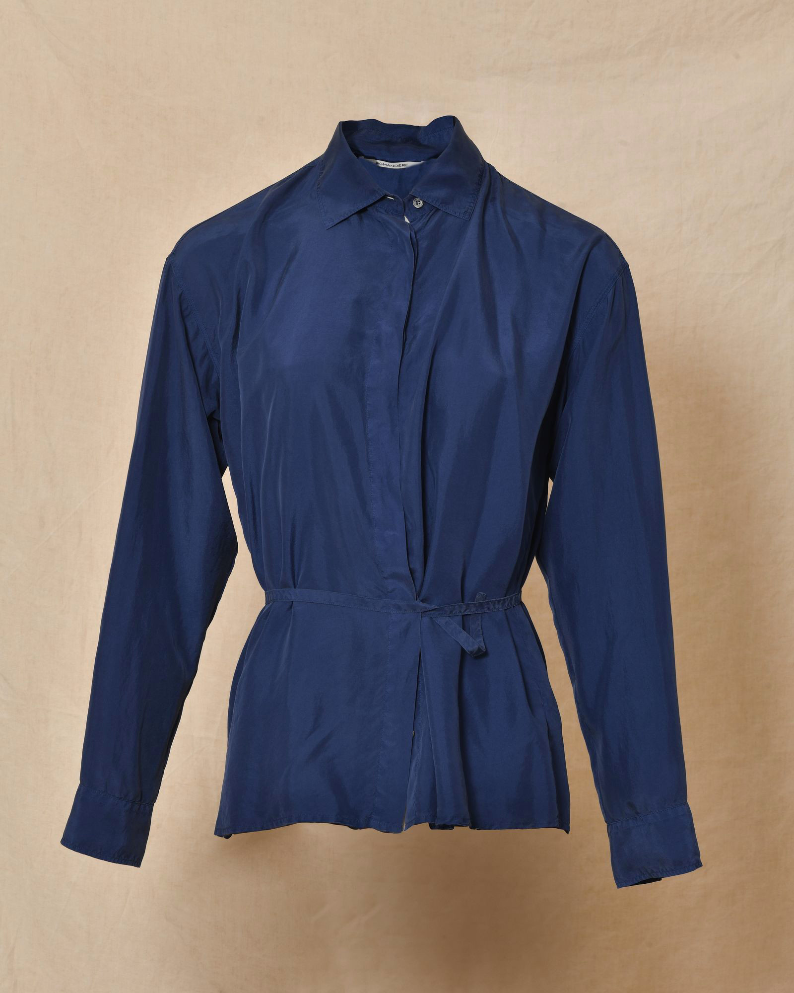 Chemisier en soie bleu Pomandère