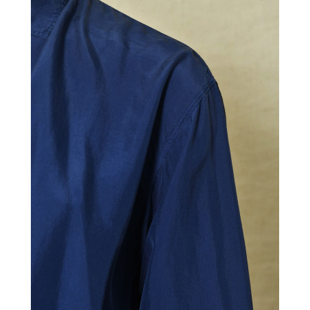 Chemisier en soie bleu Pomandère