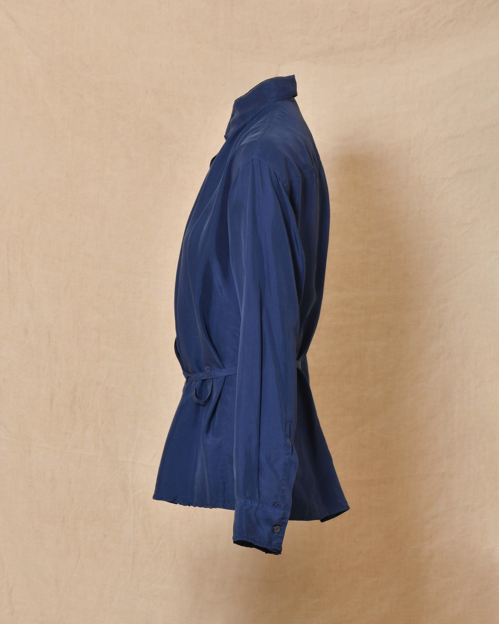 Chemisier en soie bleu Pomandère