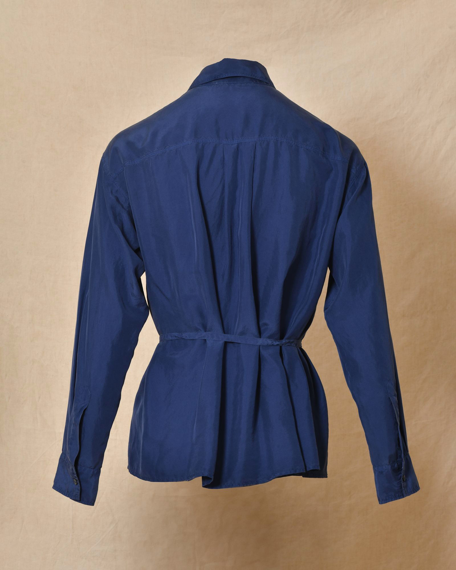 Chemisier en soie bleu Pomandère