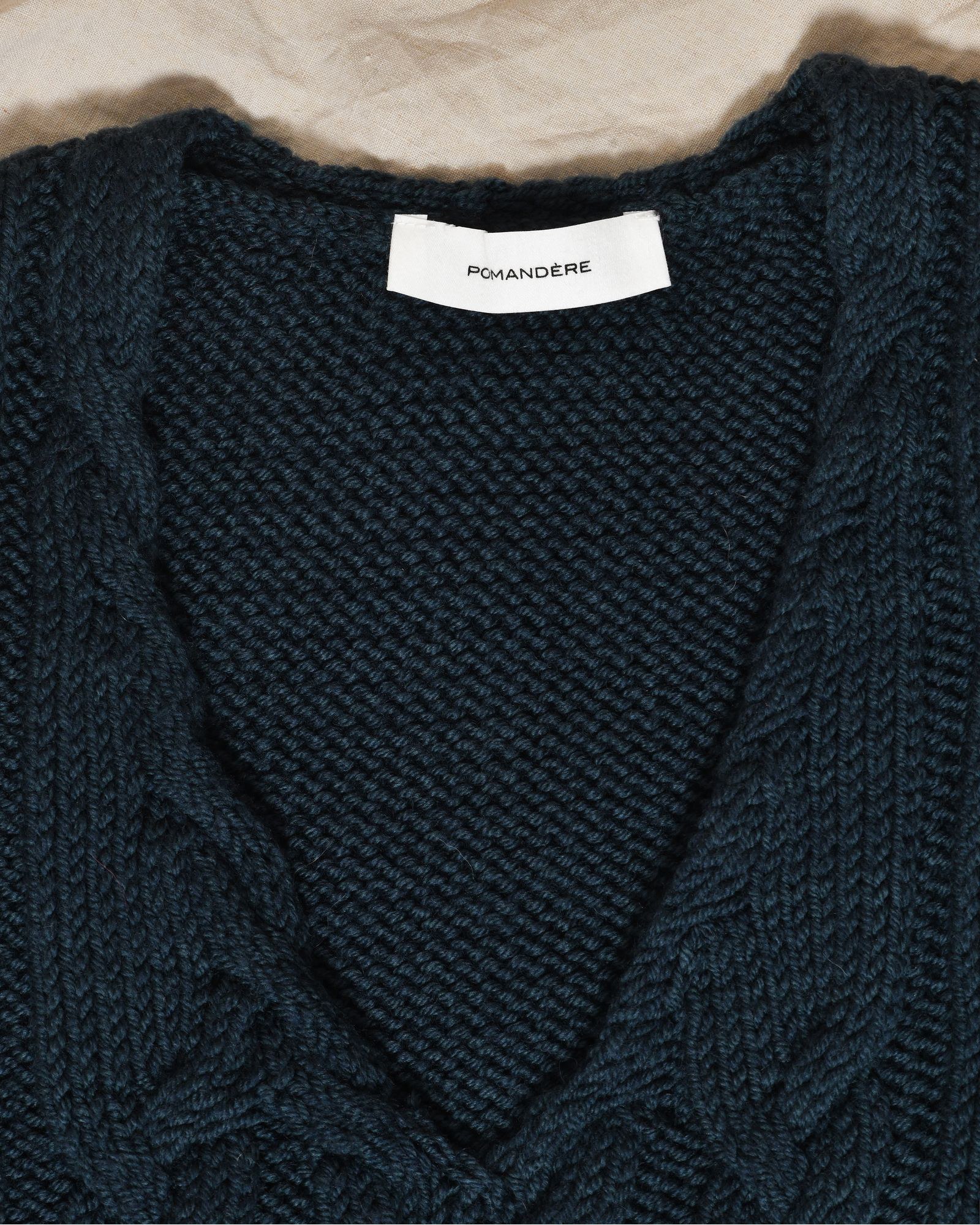 Pull en laine sans manches vert foncé Pomandère