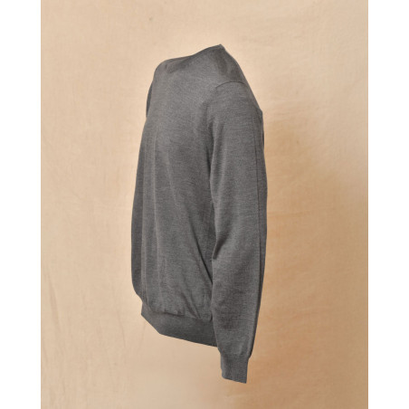 Pull en laine et soie gris Vneck