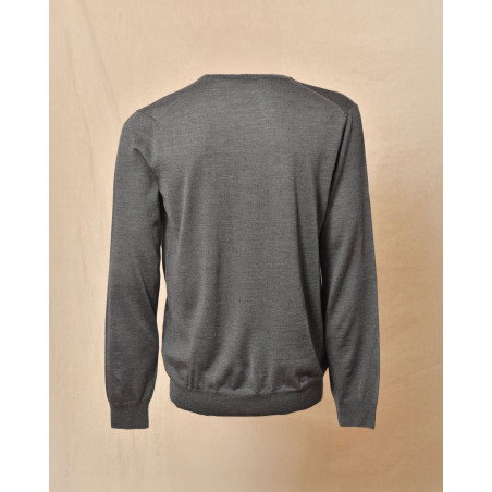 Pull en laine et soie gris Vneck