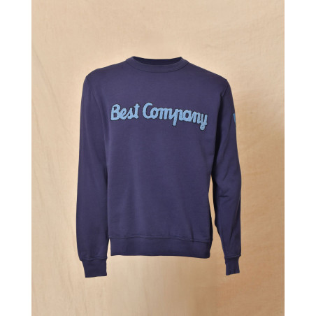 Sweat bleu à logo bouclette Best Company