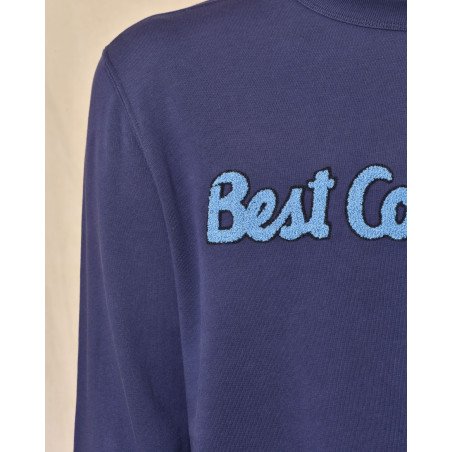 Sweat bleu à logo bouclette Best Company