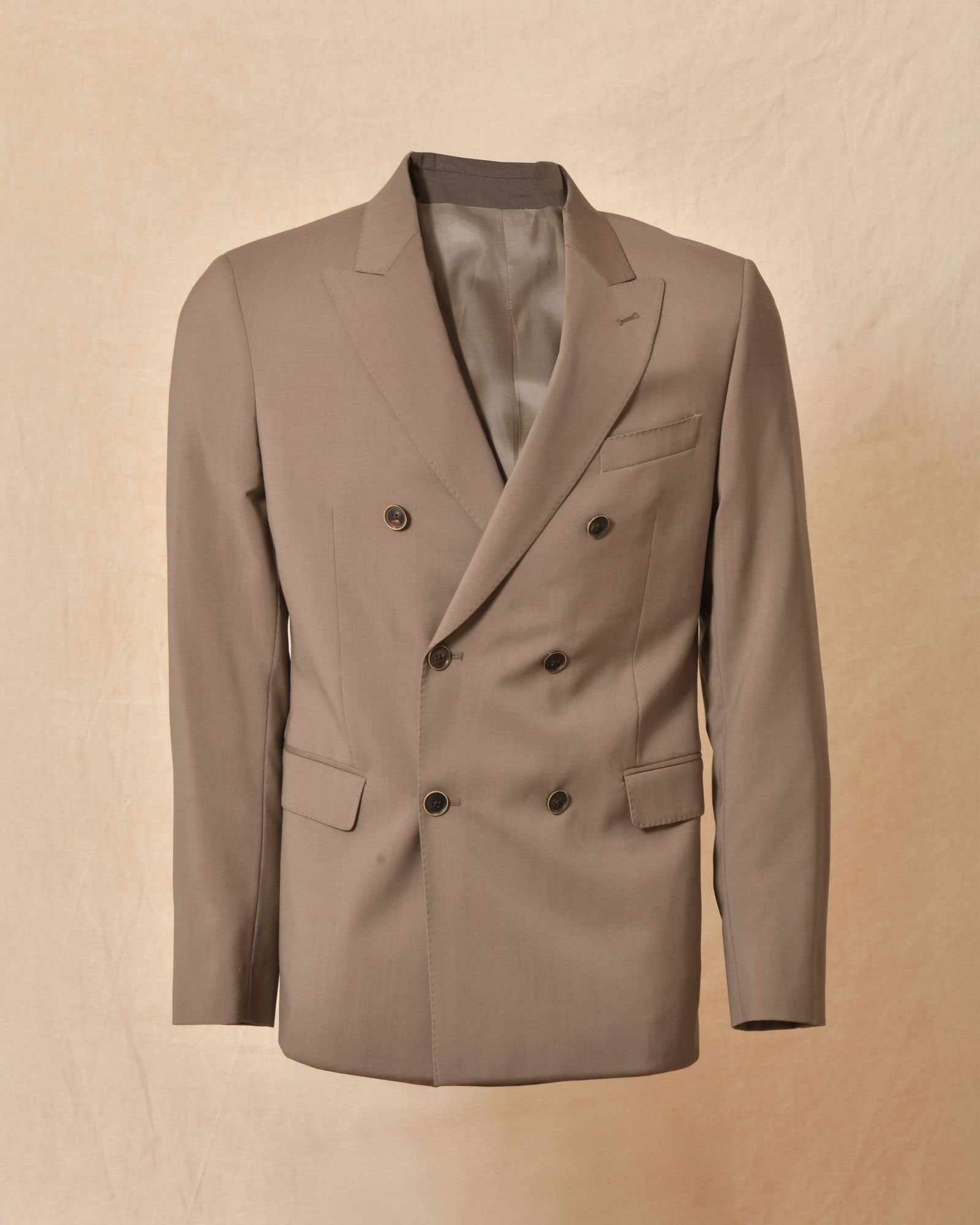 Blazer en laine taupe à boutons croisés Ly Adams