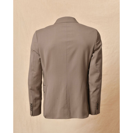 Blazer en laine taupe à boutons croisés Ly Adams