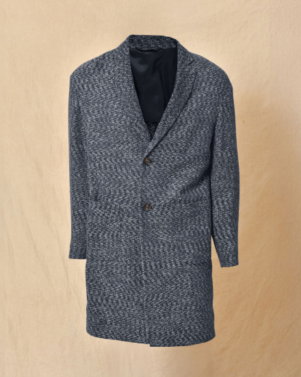 Manteau en coton bleu à motifs blancs Ly Adams