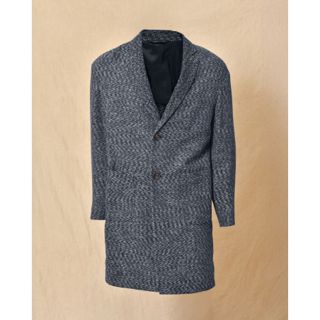 Manteau en coton bleu à motifs blancs Ly Adams