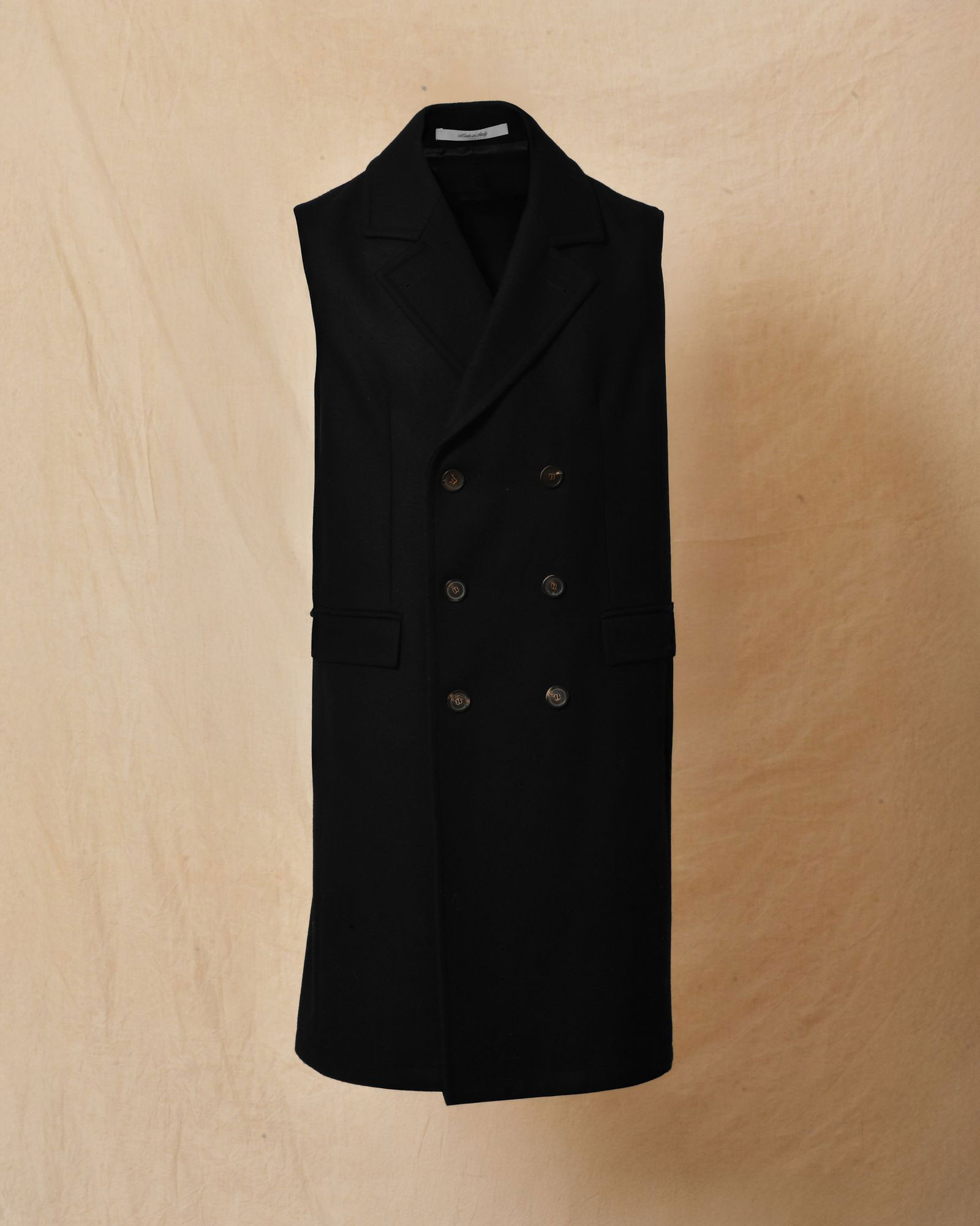 Manteau sans manches en laine noir Ly Adams