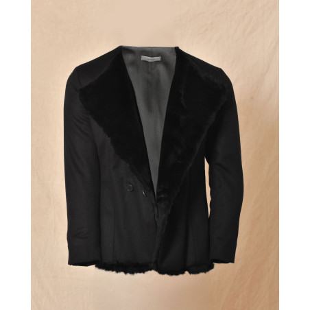 Blouson en cachemire et lapin noir Ly Adams