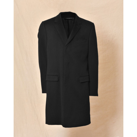 Manteau cintré en laine noir Dolce & Gabbana