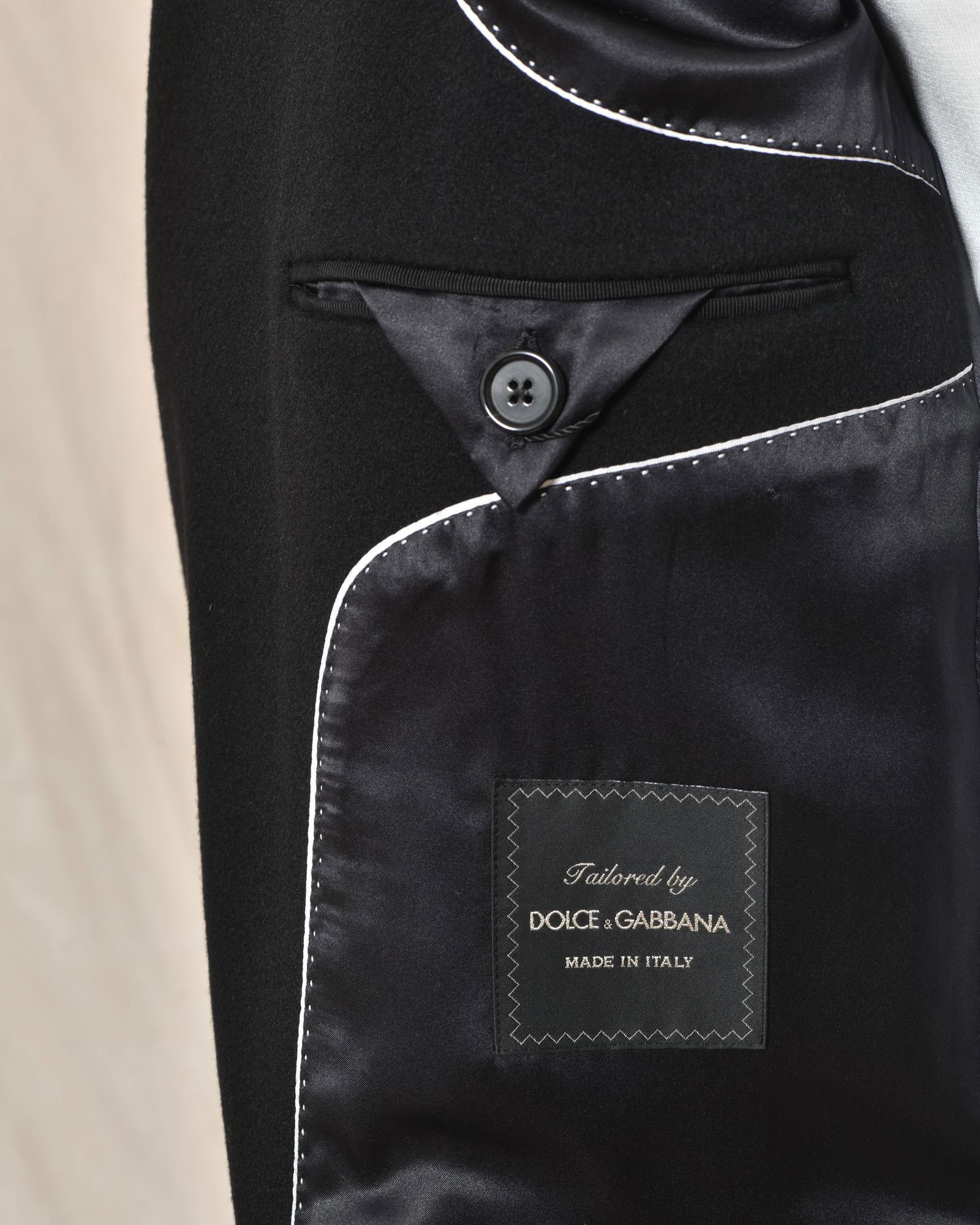 Manteau cintré en laine noir Dolce & Gabbana