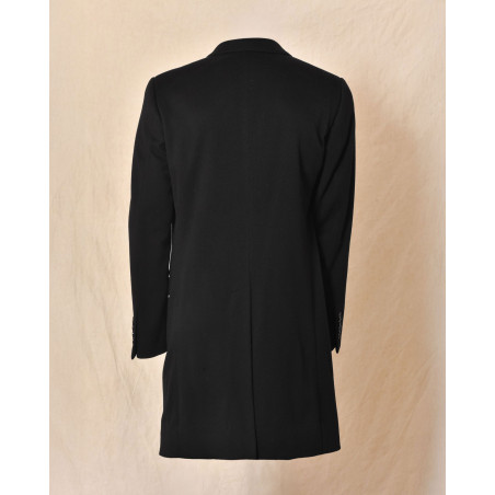 Manteau cintré en laine noir Dolce & Gabbana